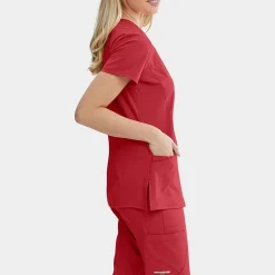 Skechers Sk201 Reliance 3-Pocket Mid-Rise Straight Leg Womens Petite Tag Free Stretch Fabric Moisture Wicking Scrub Pant