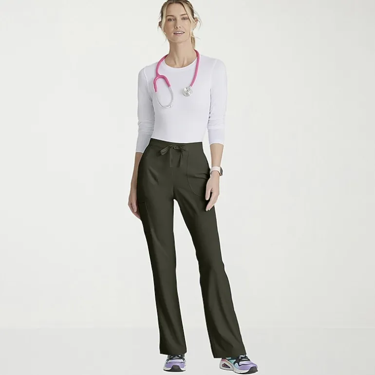 Skechers Sk201 Reliance 3-Pocket Mid-Rise Straight Leg Womens Petite Tag Free Stretch Fabric Moisture Wicking Scrub Pant
