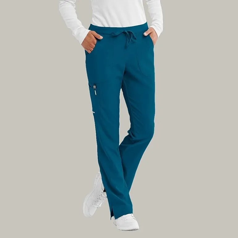 Skechers Sk201 Reliance 3-Pocket Mid-Rise Straight Leg Womens Petite Tag Free Stretch Fabric Moisture Wicking Scrub Pant