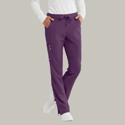 Skechers Sk201 Reliance 3-Pocket Mid-Rise Straight Leg Womens Petite Tag Free Stretch Fabric Moisture Wicking Scrub Pant