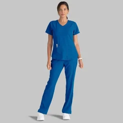 Skechers Sk201 Reliance 3-Pocket Mid-Rise Straight Leg Womens Petite Tag Free Stretch Fabric Moisture Wicking Scrub Pant