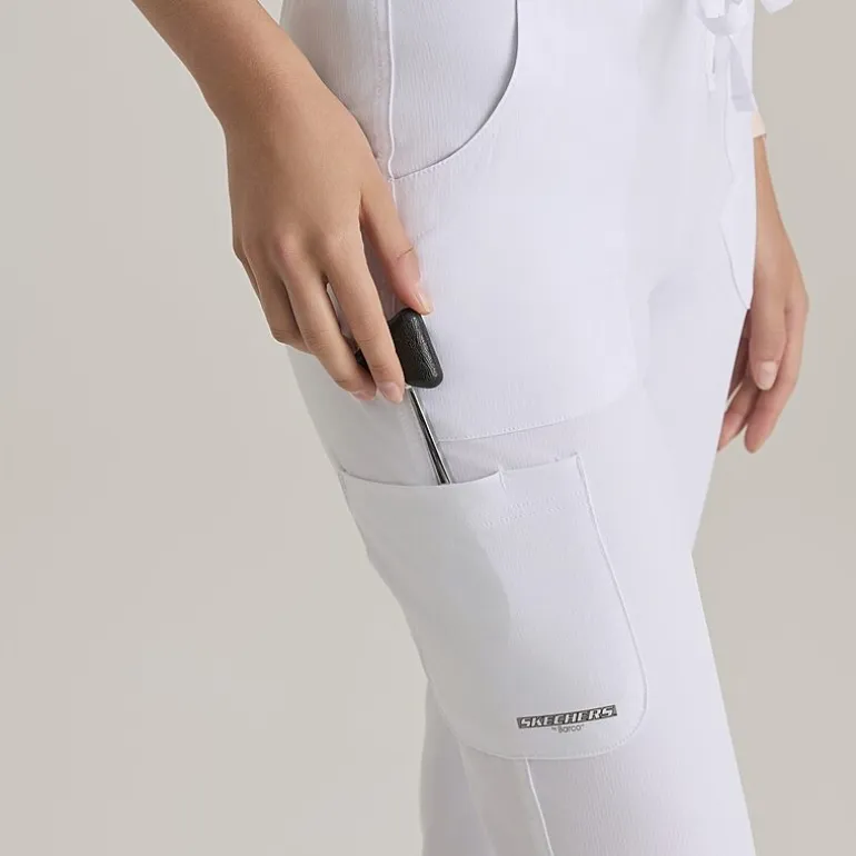 Skechers Sk201 Reliance 3-Pocket Mid-Rise Straight Leg Womens Petite Tag Free Stretch Fabric Moisture Wicking Scrub Pant