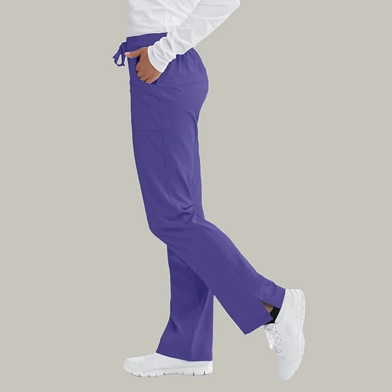 Skechers Sk201 Reliance 3-Pocket Mid-Rise Straight Leg Womens Petite Tag Free Stretch Fabric Moisture Wicking Scrub Pant