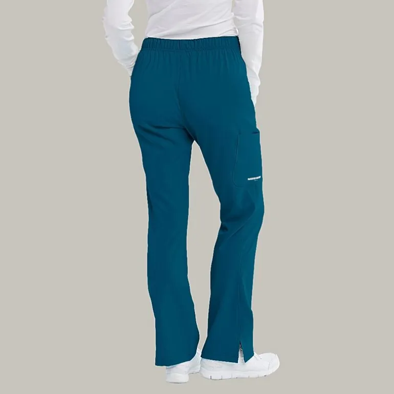Skechers Sk201 Reliance 3-Pocket Mid-Rise Straight Leg Womens Petite Tag Free Stretch Fabric Moisture Wicking Scrub Pant