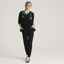 Skechers Sk401 Stability 2-Pocket Crewneck Snap-Front Warm-Up Womens Tag Free Stretch Fabric Moisture Wicking Scrub Jackets