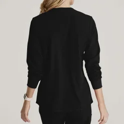 Skechers Sk401 Stability 2-Pocket Crewneck Snap-Front Warm-Up Womens Tag Free Stretch Fabric Moisture Wicking Scrub Jackets