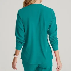 Skechers Sk401 Stability 2-Pocket Crewneck Snap-Front Warm-Up Womens Plus Tall Tag Free Stretch Fabric Moisture Wicking Scrub Jackets