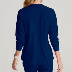 Skechers Sk401 Stability 2-Pocket Crewneck Snap-Front Warm-Up Womens Plus Tall Tag Free Stretch Fabric Moisture Wicking Scrub Jackets
