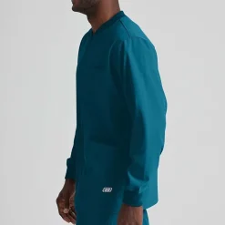 Skechers Sk0408 Structure 3-Pocket Crewneck Warm-Up Mens Big and Tall Tag Free Stretch Fabric Moisture Wicking Scrub Jackets
