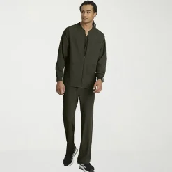 Skechers Sk0408 Structure 3-Pocket Crewneck Warm-Up Mens Big and Tall Tag Free Stretch Fabric Moisture Wicking Scrub Jackets