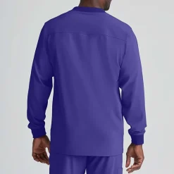 Skechers Sk0408 Structure 3-Pocket Crewneck Warm-Up Mens Big and Tall Tag Free Stretch Fabric Moisture Wicking Scrub Jackets
