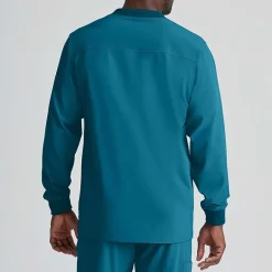 Skechers Sk0408 Structure 3-Pocket Crewneck Warm-Up Mens Big and Tall Tag Free Stretch Fabric Moisture Wicking Scrub Jackets
