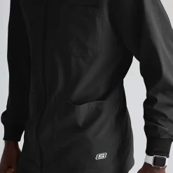 Skechers Sk0408 Structure 3-Pocket Crewneck Warm-Up Mens Big and Tall Tag Free Stretch Fabric Moisture Wicking Scrub Jackets