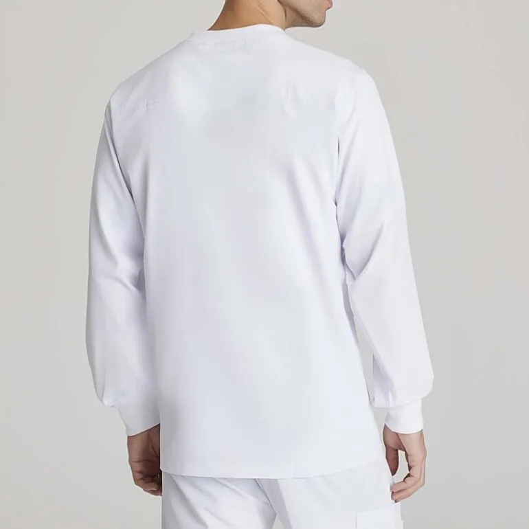 Skechers Sk0408 Structure 3-Pocket Crewneck Warm-Up Mens Big and Tall Tag Free Stretch Fabric Moisture Wicking Scrub Jackets