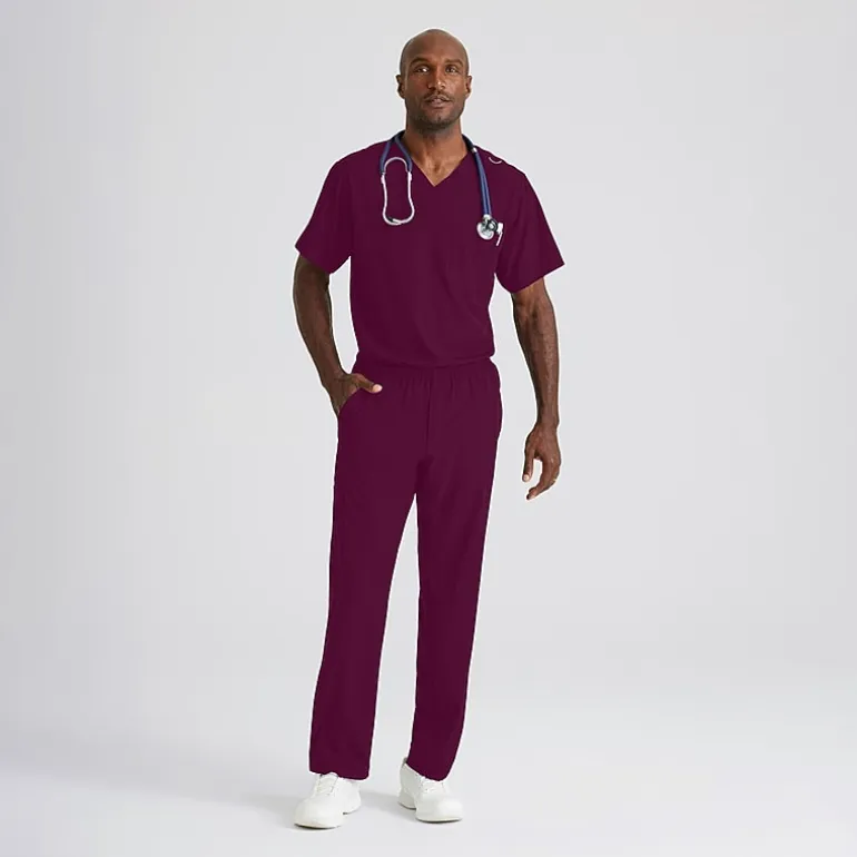 Skechers Sk0215 Structure 4-Pocket Zip-Fly Mens Big and Tall Tag Free Stretch Fabric Moisture Wicking Scrub Pant
