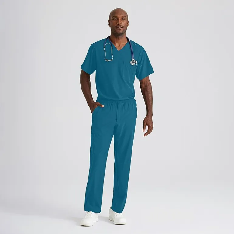 Skechers Sk0215 Structure 4-Pocket Zip-Fly Mens Big and Tall Tag Free Stretch Fabric Moisture Wicking Scrub Pant