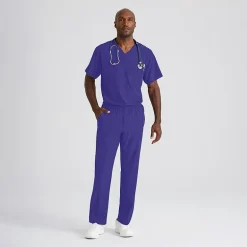Skechers Sk0215 Structure 4-Pocket Zip-Fly Mens Big and Tall Tag Free Stretch Fabric Moisture Wicking Scrub Pant