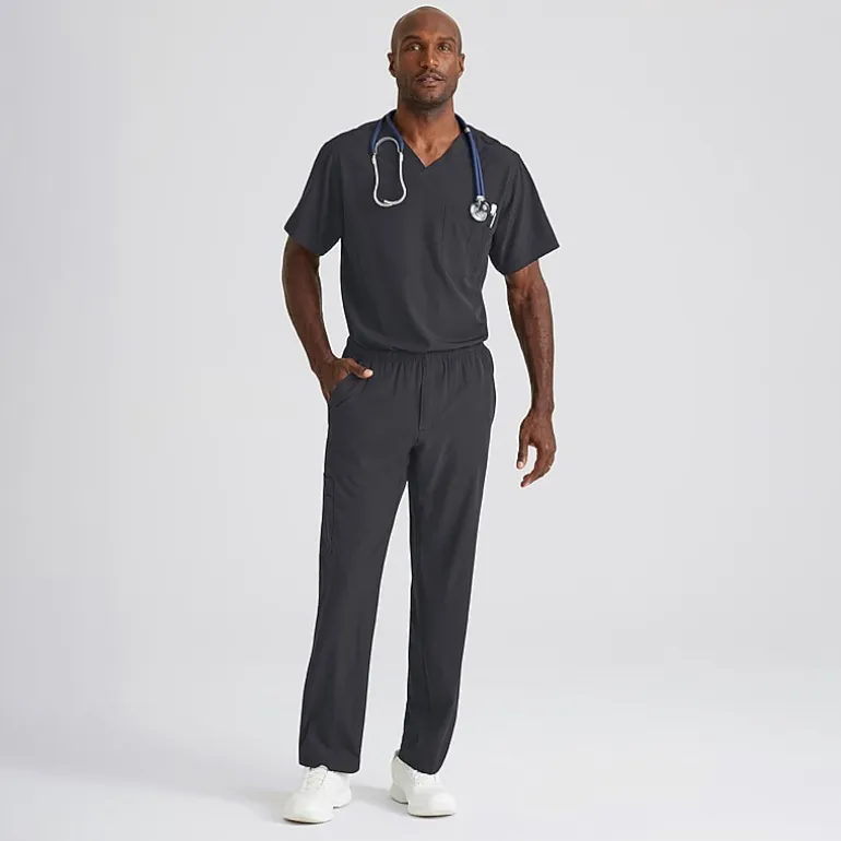 Skechers Sk0215 Structure 4-Pocket Zip-Fly Mens Big and Tall Tag Free Stretch Fabric Moisture Wicking Scrub Pant