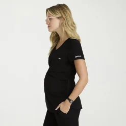 Skechers Skt269 Bloom 1-Pocket Maternity Top Womens Plus Maternity V Neck Short Sleeve Stretch Fabric Moisture Wicking Scrub Top