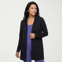 Skechers Womens Hooded Long Sleeve Open Front Cardigan