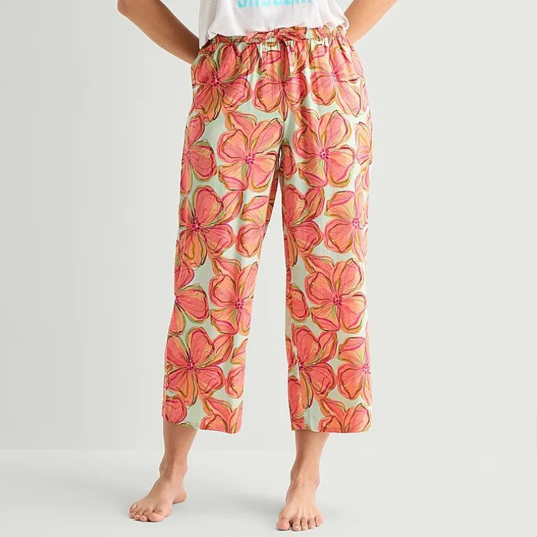 Sleep Chic Womens Poplin Pajama Capri Pant