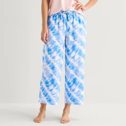 Sleep Chic Womens Poplin Pajama Capri Pant