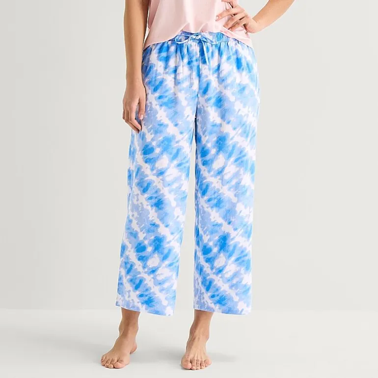 Sleep Chic Womens Poplin Pajama Capri Pant