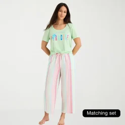 Sleep Chic Womens Poplin Pajama Capri Pant