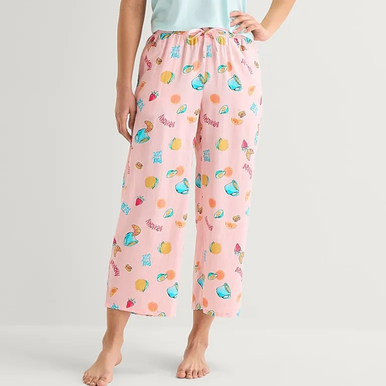 Sleep Chic Womens Poplin Pajama Capri Pant