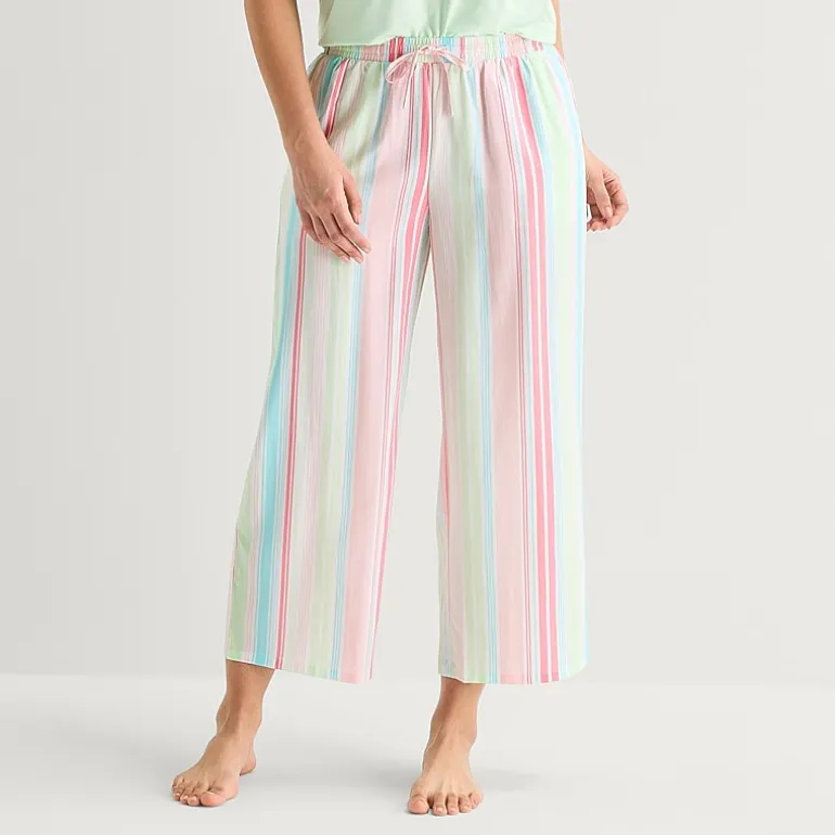 Sleep Chic Womens Poplin Pajama Capri Pant