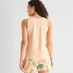 Sleep Chic Womens Scoop Neck Sleeveless Pajama Top