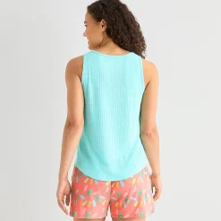 Sleep Chic Womens Scoop Neck Sleeveless Pajama Top