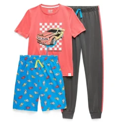 Sleep On It Little & Big Kid Boys Crew Neck Short Sleeve 3-pc. Pajama Set