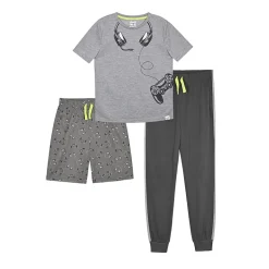 Sleep On It Little & Big Kid Boys Crew Neck Short Sleeve 3-pc. Pajama Set