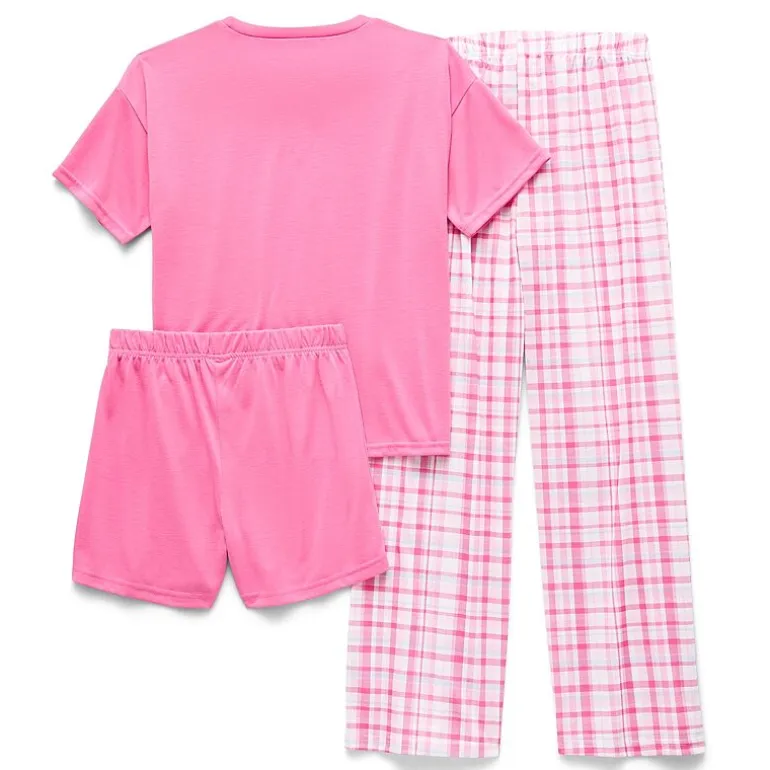 Sleep On It Little & Big Kid Girls Crew Neck Short Sleeve 3-pc. Pajama Set