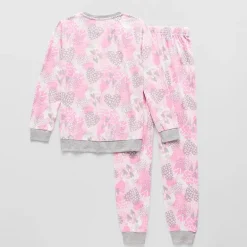 Sleep On It Little & Big Kid Girls Crew Neck Long Sleeve 3-pc. Pajama Set