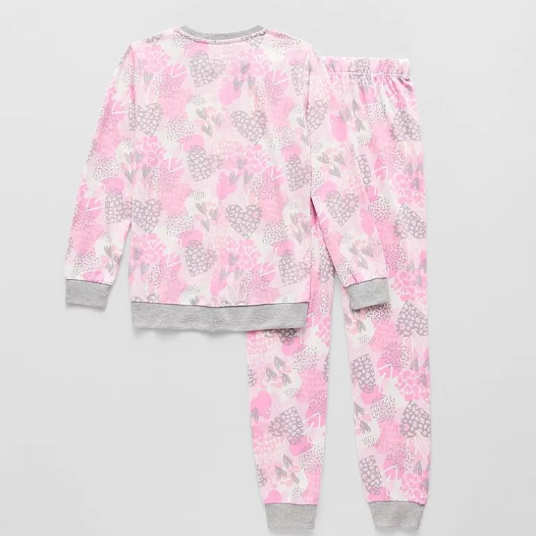 Sleep On It Little & Big Kid Girls Crew Neck Long Sleeve 3-pc. Pajama Set