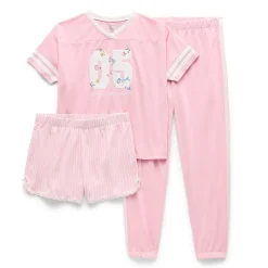 Sleep On It Little & Big Kid Girls V-Neck Short Sleeve Pajama Set