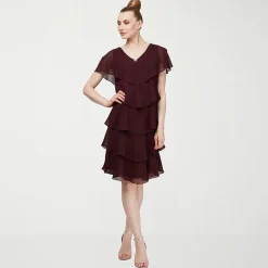 S. L. Fashions Womens V Neck Short Sleeve Floral Shift Dress