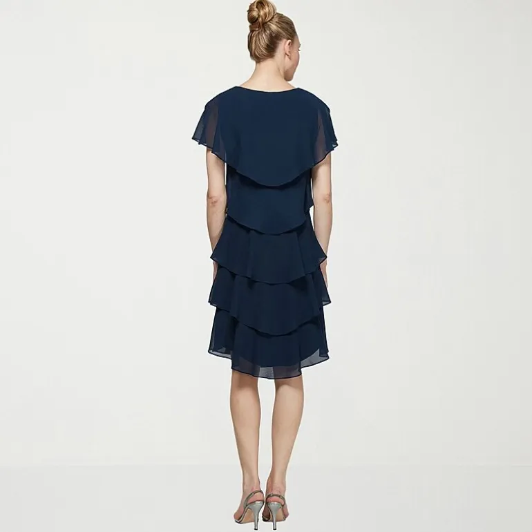 S. L. Fashions Womens V Neck Sleeveless Shift Dress