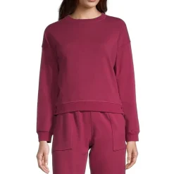 Slick Chicks Womens Adaptive Long Sleeve Crew Neck Sweat Shirt