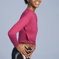 Slick Chicks Womens Adaptive Long Sleeve Crew Neck Lounge Shirt