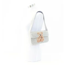 SOL and MER Beaded Bear Baguette Shoulder Bag