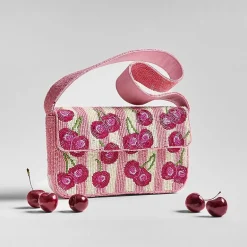 SOL and MER Beaded Cherry Shoulder Bag