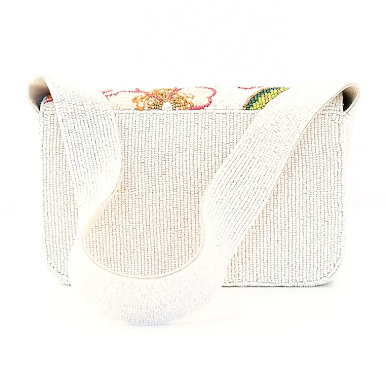 SOL and MER Beaded Floral Baguette Shoulder Bag