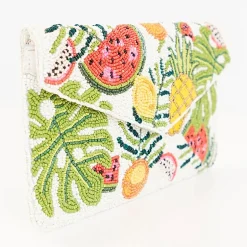 SOL and MER Beaded Fruits Beaded Clutch
