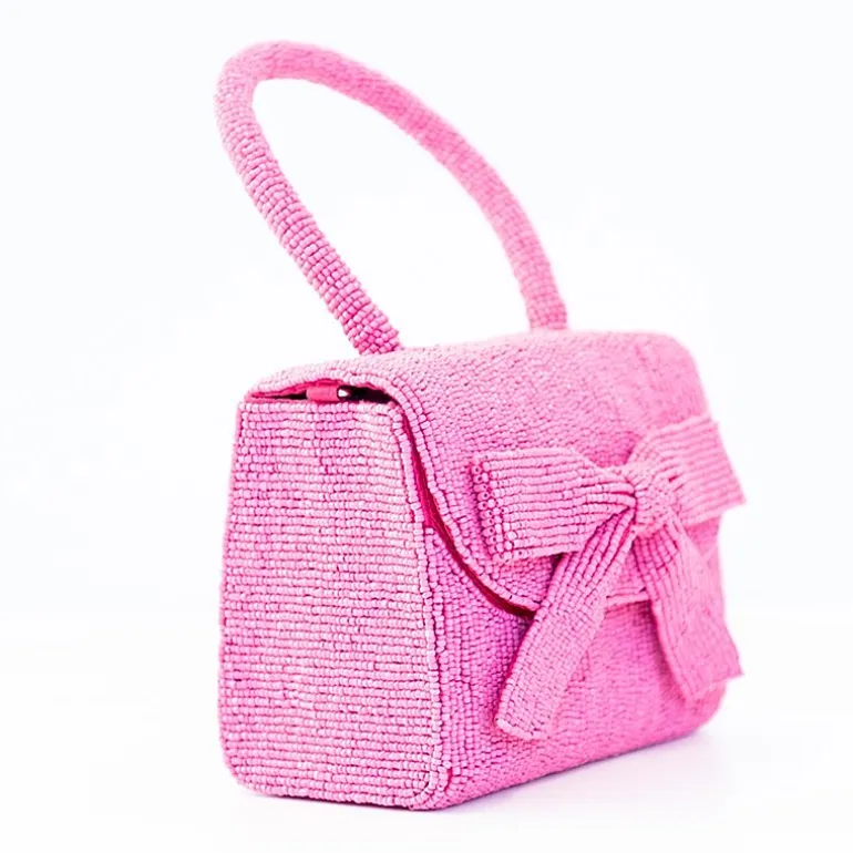 SOL and MER Bow Beaded Evening Bag