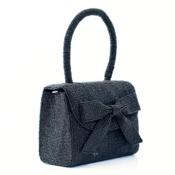 SOL and MER Bow Beaded Evening Bag