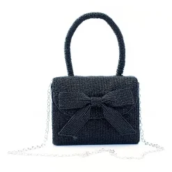 SOL and MER Bow Beaded Evening Bag