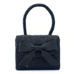 SOL and MER Bow Beaded Evening Bag